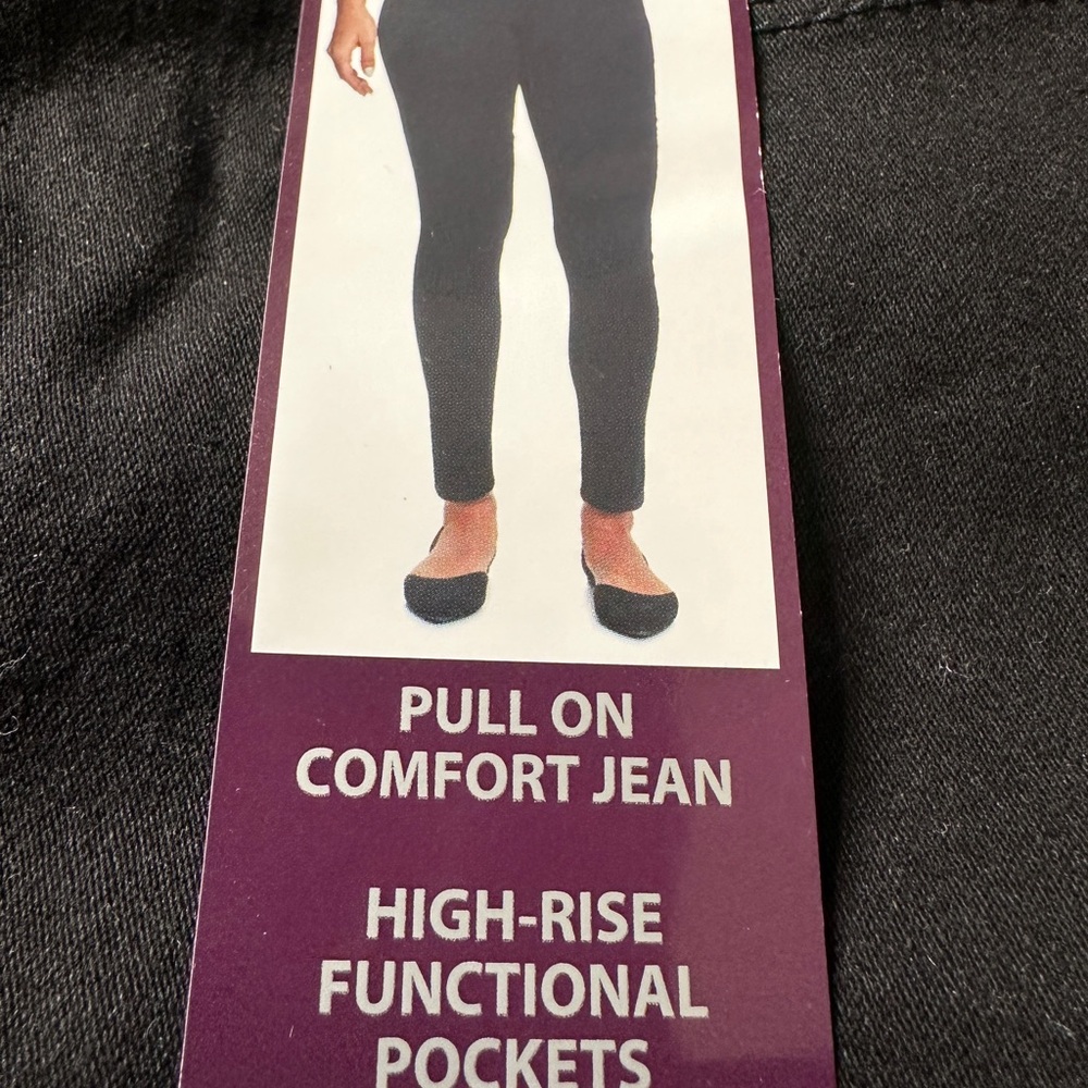 Gloria Vanderbilt Black High-Rise Pull-On Jeans